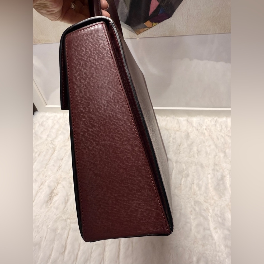 CARTIER Bordeaux Leather Top Handle Handbag-SKU1 - Picture 6 of 11